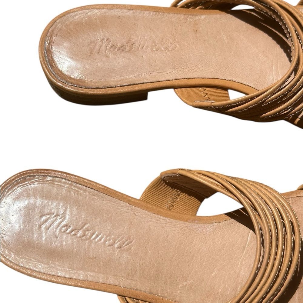Madewell Women’s The Meg Slide Leather Sandal Tan Strappy Size 7 - Picture 6 of 7